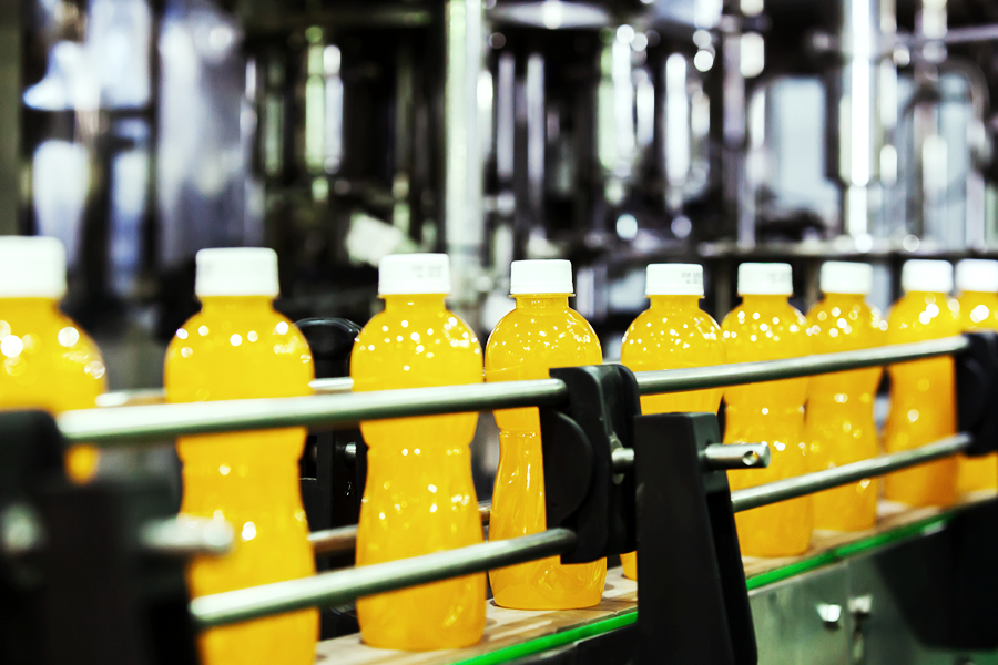 soft drinks assembly line in co-packaging facility
